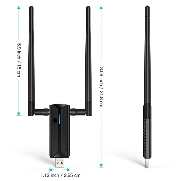 AX5400 WiFi6E Super Fast Gaming Wireless Adapter High Performance USB 3.0 Dongle - Image 5