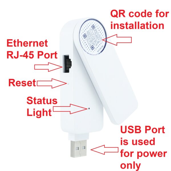 WiFi to Ethernet Adapter for Printer Smart TV Blu-Ray Playstation Xbox USB Powered Repeater Omnidirectional Antenna - Image 7